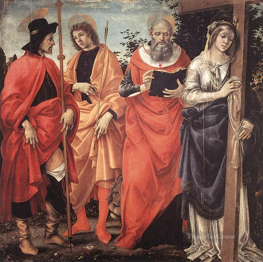 Retablo de los Cuatro Santos 1483 Christian Filippino Lippi Pintura al óleo